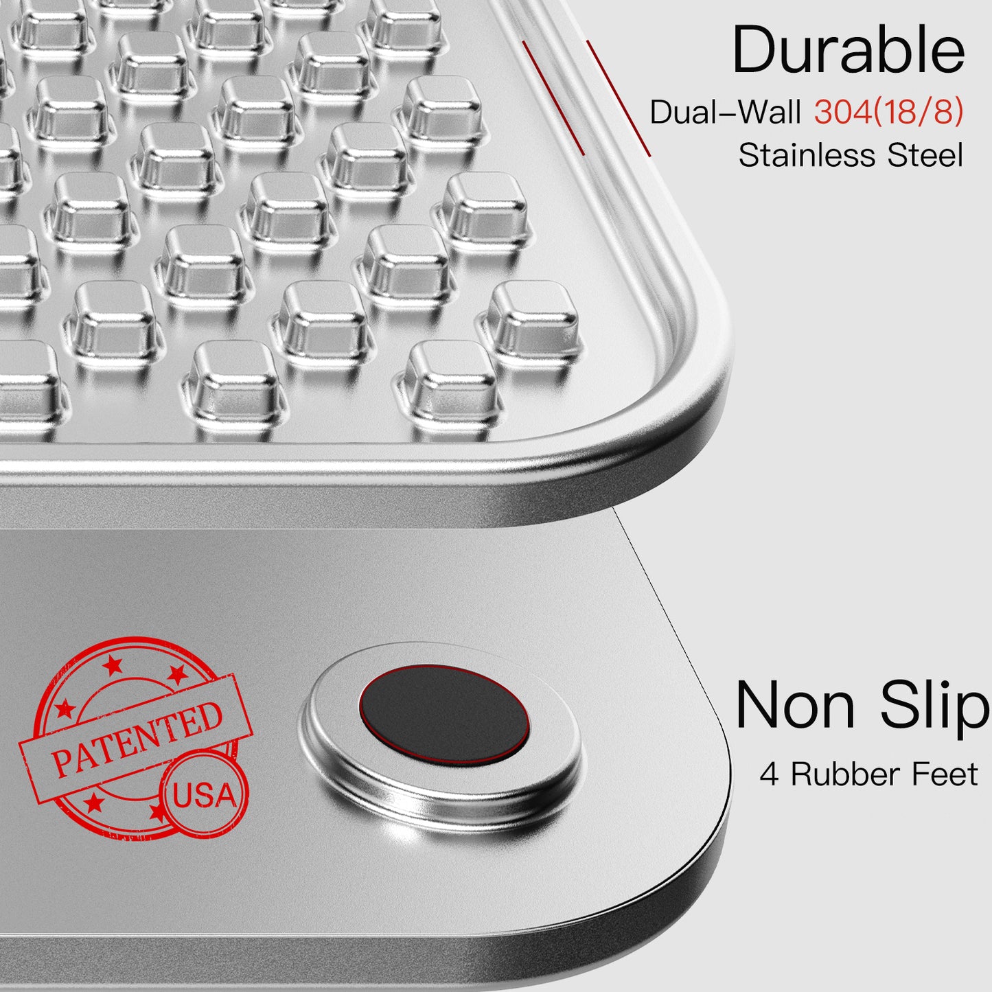 Double-Wall Stainless Steel Lick Mat for Dogs & Cats, Anxiety Relief, Large