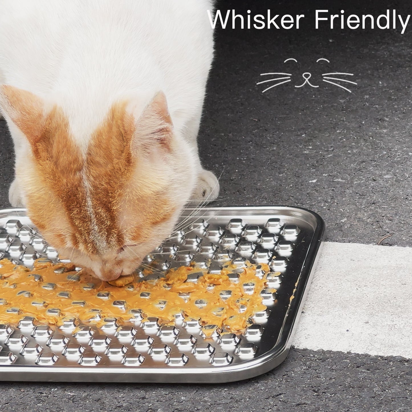 Double-Wall Stainless Steel Lick Mat for Dogs & Cats, Anxiety Relief, Large