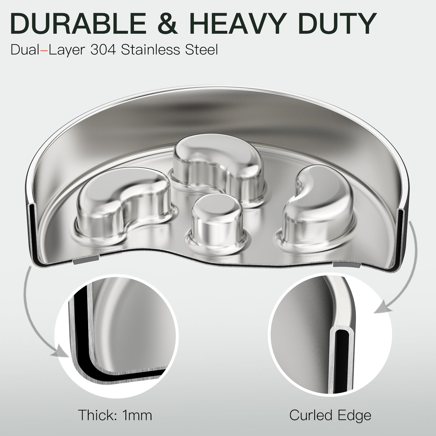 Double-Wall Non-Skid Stainless Steel Slow Feeder Dog Bowl, Medium: 2-Cup