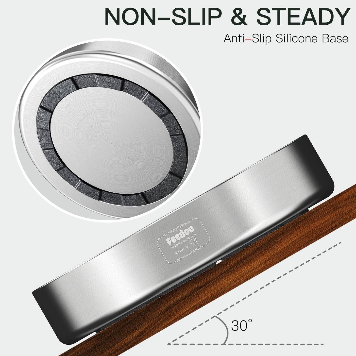 Double-Wall Non-Skid Stainless Steel Slow Feeder Dog Bowl, Medium: 2-Cup