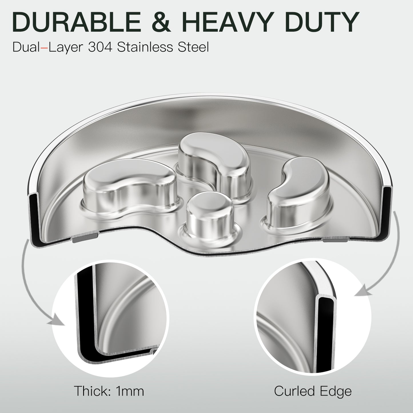 Double-Wall Non-Skid Stainless Steel Slow Feeder Dog Bowl, Large: 3-cup